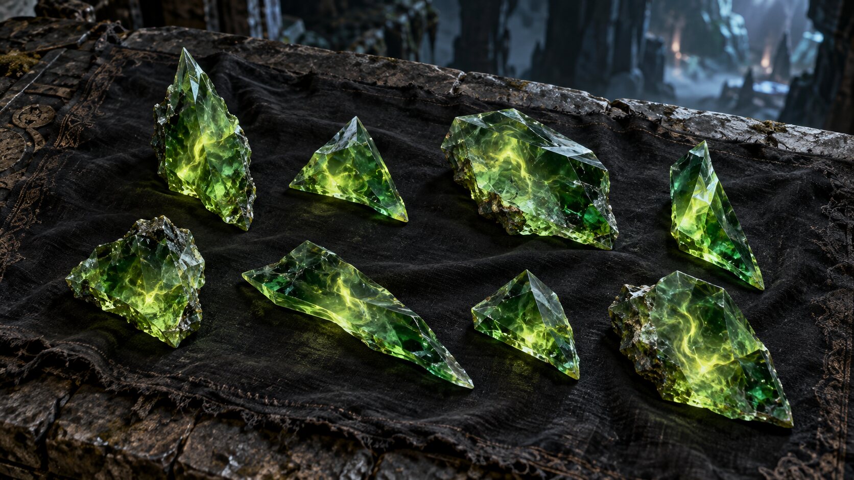 Exactly eight green divine fragments